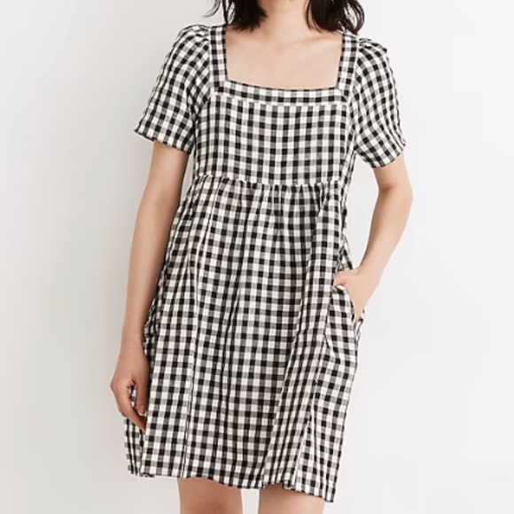 Madewell Dresses & Skirts - Linen Blend Allie Mini Dress in Gingham Check